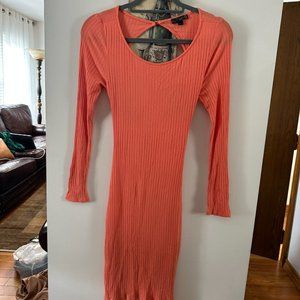 G by Guess Coral Open Back Dress - L